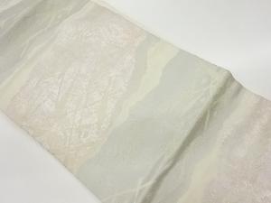 リサイクル　引箔芒に横段・道長取り模様織出し名古屋帯